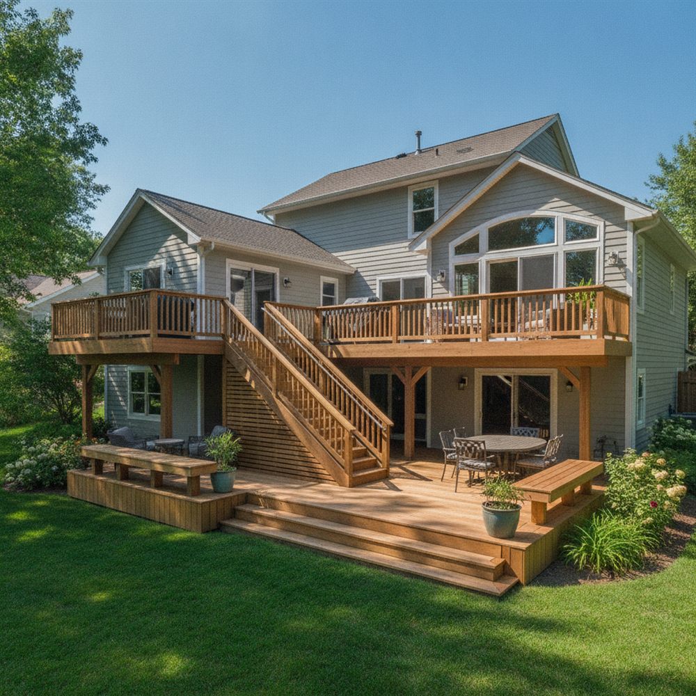 Multi-Level Deck & Stairs — Decks, Cary, NC